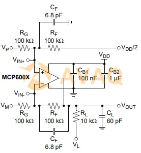 MCP6002 Test Circuit -- AC and DC Test
